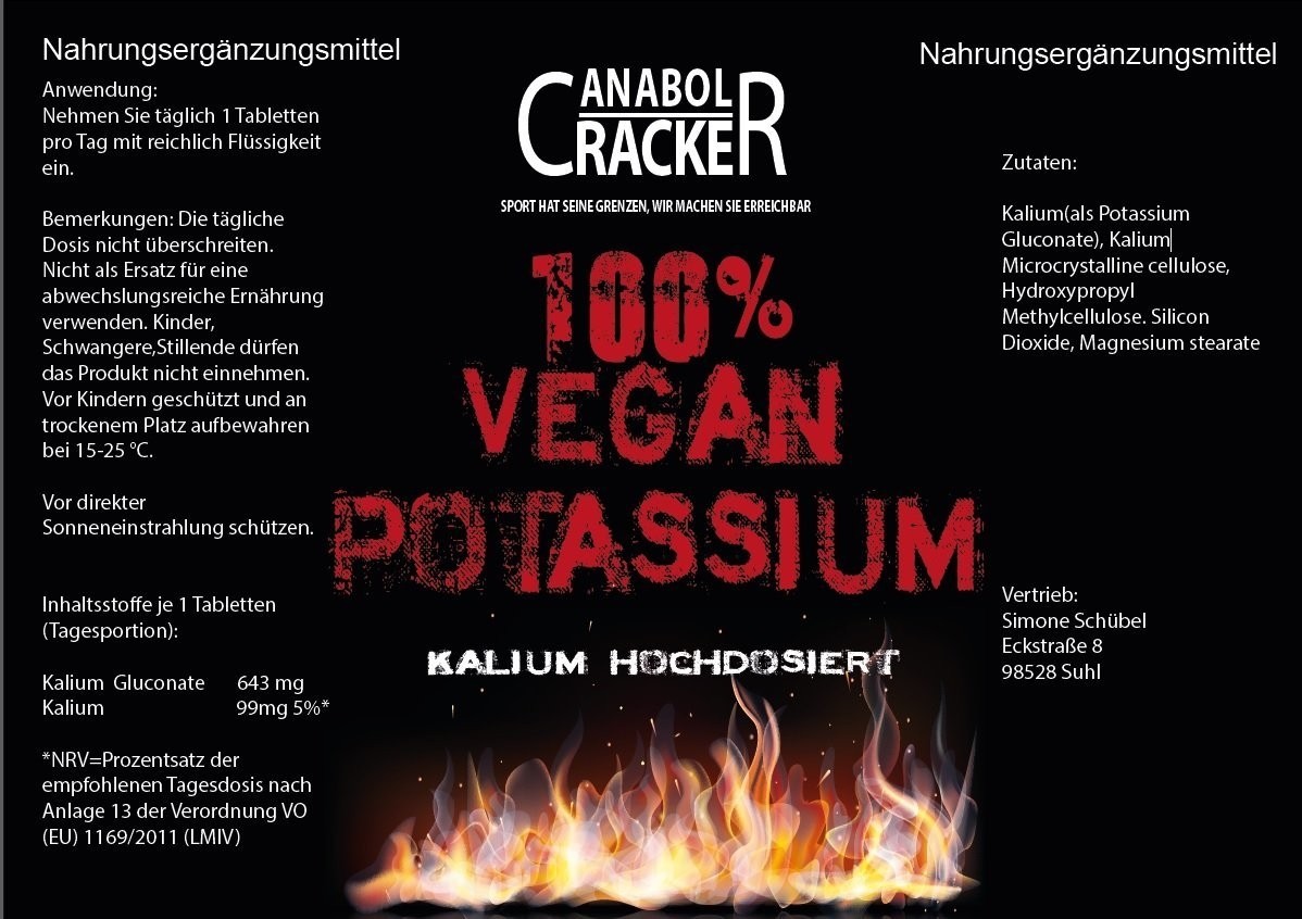 100 Vegan Potassium500 Tabletten Anabol Cracker